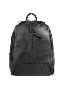 Cityrucksack Samantha Look Gr. B/H/T: 35cm x 23cm x 10cm, schwarz Rucksäcke echt Leder, Made in Italy