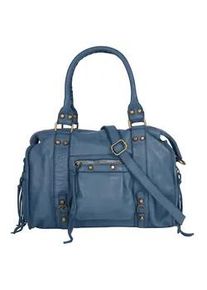 Shopper Samantha Look Gr. B/H/T: 34cm x 27cm x 12cm onesize, blau Damen Taschen echt Leder, Made in Italy