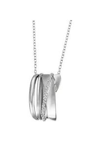 Kette mit Anhänger Firetti "Schmuck Geschenk Silber 925 Halsschmuck Halskette Ankerkette" Halsketten Gr. Silber 925 (Sterlingsilber), L: 45cm, bunt (silberfarben, weiß) Damen mit Zirkonia (synth.)