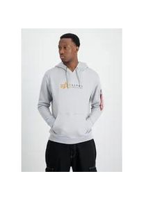 Hoodie Alpha Industries "Alpha Industries Men - Hoodies Alpha Label Hoodie" Gr. L, grau (pastel grau) Herren Sweatshirts