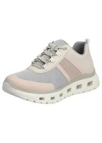 Sneaker Rieker Gr. 36, beige (hellbeige kombiniert) Damen Schuhe in veganer Verarbeitung, Freizeitschuh, Halbschuh, Schnürschuh