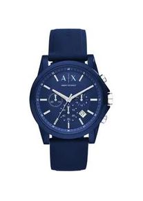 Chronograph Armani Exchange "AX1327" Armbanduhren blau Herren Quarzuhr, Armbanduhr, Herrenuhr, Stoppfunktion, Silikonarmband