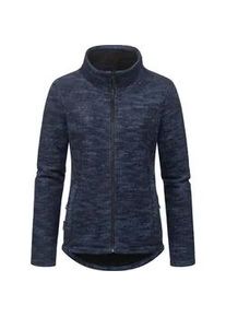 Strickjacke Ragwear "Liram Melange" Gr. L (40), blau (navy) Damen Strickjacken Kuschelige Übergangsjacke in Strick-Optik