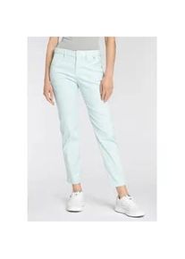 Stretch-Hose Herrlicher "Lovley Straight Satin Powerstrech" Gr. 31, N-Gr, blau (light aqua) Damen Hosen