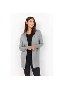 Longstrickjacke soyaconcept "SC-DOLLIE 523" Gr. S, grau (99470 med. grey melange) Damen Strickjacken