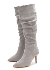 Lascana Reißverschlussstiefel grau Gr. 38 für Damen