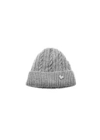 Strickmütze mit Herzmotiv für Damen und Mädchen mit Flechtmuster
