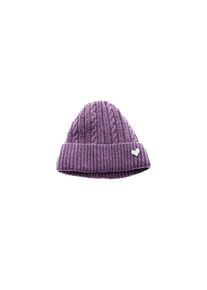 Strickmütze mit Herzmotiv für Damen und Mädchen mit Flechtmuster