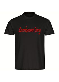 multifanshop Kinder T-Shirt - Leverkusen - Leverkusener Jung - Druck rot - Kind