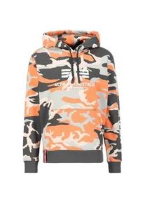 Hoodie Alpha Industries "Alpha Industries Men - Hoodies Basic Camo" Gr. M, orange (orange grau camo) Herren Sweatshirts