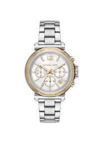 Chronograph Michael Kors "MAREN" Armbanduhren silberfarben (silberfarben, weiß) Damen Quarzuhr, Armbanduhr, Damenuhr, Edelstahlarmband, analog