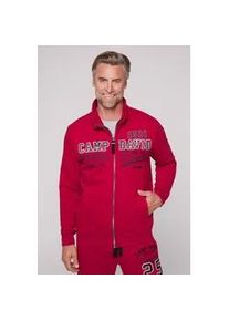 Sweatjacke CAMP DAVID Gr. L, rot Herren Sweatjacken mit weicher Innenseite