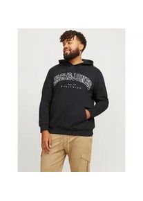 Jack & Jones PlusSize Hoodie JACK & JONES PLUSSIZE "JJECALEB VARSITY SWEAT HOOD NOOS PLS" Gr. 5XL, schwarz Herren Sweatshirts