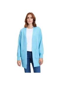 BETTY & CO Strickjacke BETTY & CO "Betty Co Strick-Cardigan ohne Verschluss" Gr. 40, blau (light blue melange) Damen Strickjacken Struktur