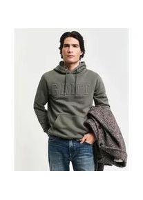 Kapuzensweatshirt Gant "EMBOSSED SWEAT HOODIE" Gr. M, grün (schwarz earthy grün) Herren Sweatshirts