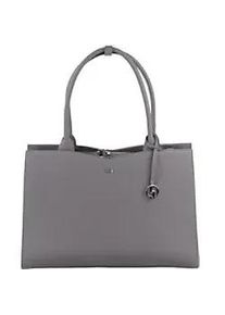 SOCHA Damen Laptoptasche Straight Line Mud 15.6 " Kunstleder Hellgrau 42 x 13 x 31,5 cm