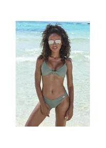 Triangel-Bikini-Top Sunseeker "Loretta" Gr. 38, Cup C/D, grün (oliv) Damen Bikini-Oberteile mit Strukturmuster