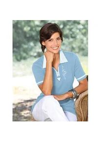 Classic Dog Poloshirt CLASSIC "Poloshirt" Gr. 40, blau (hellblau) Damen Shirts