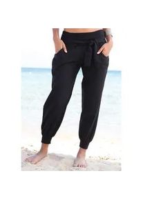 Strandhose Buffalo Gr. 42, N-Gr, schwarz Damen Hosen aus Leinen-Mix, Leinenhose, Sommerhose, Strandmode