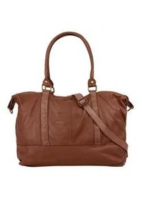 Reisetasche Samantha Look Gr. B/H/T: 42cm x 30cm x 15cm onesize, braun (cognac) Taschen echt Leder, Made in Italy