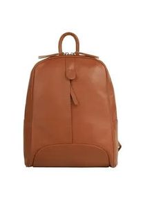 Cityrucksack Samantha Look Gr. B/H/T: 35cm x 23cm x 10cm, braun (cognac) Rucksäcke echt Leder, Made in Italy