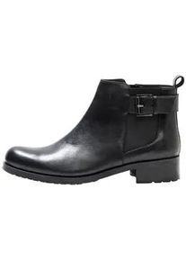 Stiefelette sheego "Große Größen" Gr. 40, schwarz Damen Schuhe Chelseaboots Ankleboots mit Band und Schnalle am Schaft