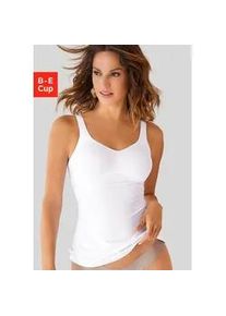 BH-Hemd Lascana, Damen, Gr. 100, Cup D, wei&szlig;, Microtouch, Obermaterial: 80% Polyamid (TACTEL), 17% Elasthan (LYCRA), 3% Baumwolle, Basic, BHs BH-Hemd, ohne B&uuml;gel mit R&uuml;ckenverschluss