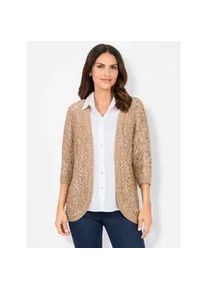 Strickjacke Inspirationen Gr. 42, braun (camel, ecru, meliert) Damen Strickjacken