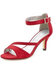 Sandalette Lascana Gr. 41, rot Damen Schuhe Sandalette Riemchensandale High-Heel-Sandalette,Riemchensandalette,Sommerschuh mit Riemchen VEGAN