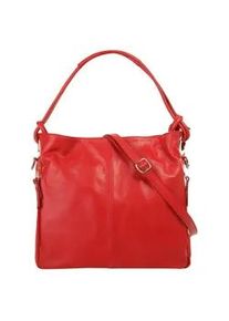 Shopper Samantha Look Gr. B/H/T: 31cm x 25cm x 10cm onesize, rot Damen Taschen echt Leder, Made in Italy