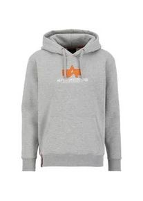 Hoodie Alpha Industries "Alpha Industries Men - Hoodies Basic Rubber" Gr. XS, grau (grau heather) Herren Sweatshirts