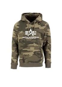 Hoodie Alpha Industries "Alpha Industries Men - Hoodies Basic Camo" Gr. XS, grün (olive camo) Herren Sweatshirts