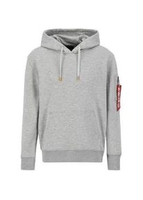 Hoodie Alpha Industries "Alpha Industries Men - Hoodies R Print Hoodie" Gr. 2XL, grau (grau heather) Herren Sweatshirts