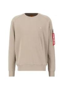 Sweater Alpha Industries "Alpha Industries Men - Sweatshirts X-Fit Sweat" Gr. L, beige (vintage sand) Herren Sweatshirts