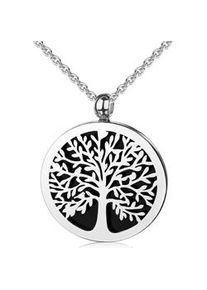 Kette mit Anhänger Firetti "Schmuck Geschenk Silber 925 Halsschmuck Halskette Ankerkette Baum" Halsketten Gr. Silber 925 (Sterlingsilber), L: 45cm B: 1,1mm, schwarz (silberfarbenschwarz) Damen Made in Germany - mit Perlmutt