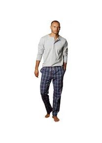 Pyjama s.Oliver Gr. 56/58, grau (grau, meliert) Herren Homewear-Sets in langer Form mit Knopfleiste