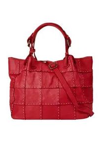 Shopper Samantha Look Gr. B/H/T: 36cm x 26cm x 19cm onesize, rot Damen Taschen echt Leder, Made in Italy