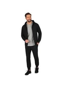 Sweater TRIGEMA "TRIGEMA Bequemer Freizeitanzug mit Kapuzenshirt" Gr. S, schwarz Herren Sweatshirts Hausanzug Homewear-Set Jogginganzug