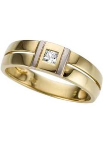 Goldring Firetti "Schmuck Geschenk Gold 333 Herrenring Goldring" Fingerringe Gr. 20, Gelbgold 333, 7mm, weiß (gelbgoldfarben, silberfarben, weiß, kristallweiß) Herren mit Zirkonia (synth.)