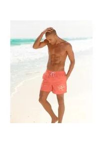 Badeshorts Chiemsee "Melange", Herren, Gr. M (50), N-Gr, orange, Microfaser, Polyester, meliert, Badehosen Badeshorts, mit Logodruck, seitliche Eingrifftaschen