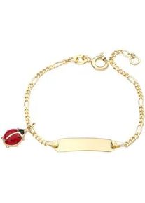 Goldarmband Amor "Marienkäfer, 2014262" Armbänder Gr. Gelbgold 375, goldfarben (gelbgoldfarben-schwarz-rot) Mädchen Made in Germany, mit Emaille