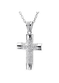 Ketten-Anhänger Firetti "Schmuck Geschenk Silber 925 Halsschmuck Anhänger Kreuz" Schmuckanhänger Gr. Silber 925 (Sterlingsilber), 9,9 g, silberfarben (silberfarben, weiß) Damen mit Zirkonia (synth.)