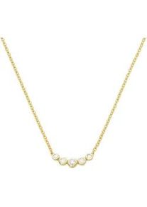 Collier Luigi Merano "Mittelteil gebogen, mit funkelnden Brillanten, Gold 585" Halsketten Gr. 45cm, Gelbgold 585, goldfarben (gold) Damen