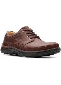 Schnürschuh Clarks "Nature Three" Gr. 40, braun (mahogany leather) Herren Schuhe herausnehmbares Fußbett, Freizeitschuh, Halbschuh, Schnürschuh