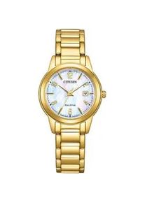 Solaruhr Citizen "FE1242-78D" Armbanduhren goldfarben Damen Armbanduhr, Damenuhr, Edelstahlarmband, Datum