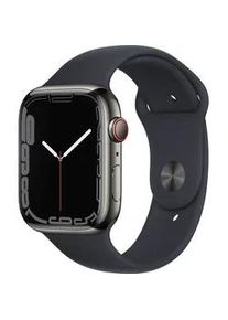 Smartwatch Apple "Watch Series 7 GPS + Cellular, 45mm" Smartwatches Gr. 4G (LTE), schwarz (graphite, midnight)