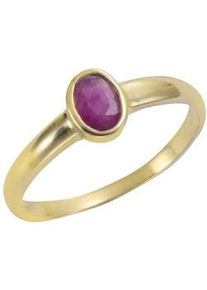 Fingerring Vivance "585/- Gelbgold glanz Rubin" Fingerringe Gr. 056 (17,8), Gold, gelb (gelb, rot) Damen