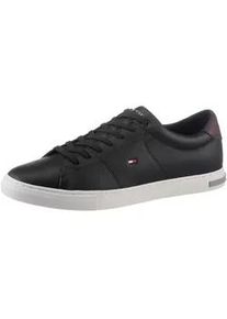 Sneaker Tommy Hilfiger "ESSENTIAL LEATHER DETAIL VUL" Gr. 44, schwarz Herren Schuhe mit Kontrastbesatz, Freizeitschuh, Halbschuh, Schnürschuh