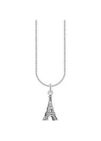 Kette mit Anhänger Thomas Sabo "Eiffelturm-Anhänger, KE2236-643-14-L45V" Halsketten Gr. 45, Silber 925 (Sterlingsilber), bunt (silberfarben, weiß) Damen mit Zirkonia (synth.)