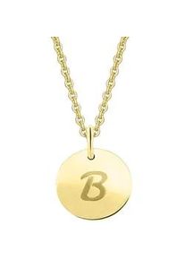 Kette mit Anhänger ONE ELEMENT "Buchstabe B Buchstaben aus 333 Gelbgold Ø 11,0 mm" Halsketten Gr. Gelbgold 333, goldfarben (gold) Damen Schmuckset - Set mit verstellbarer Halskette